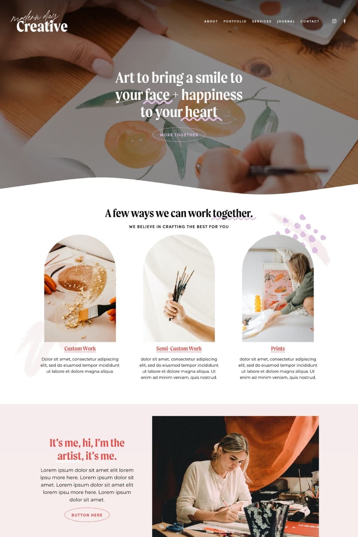 Modern Day Creative - Squarespace Template