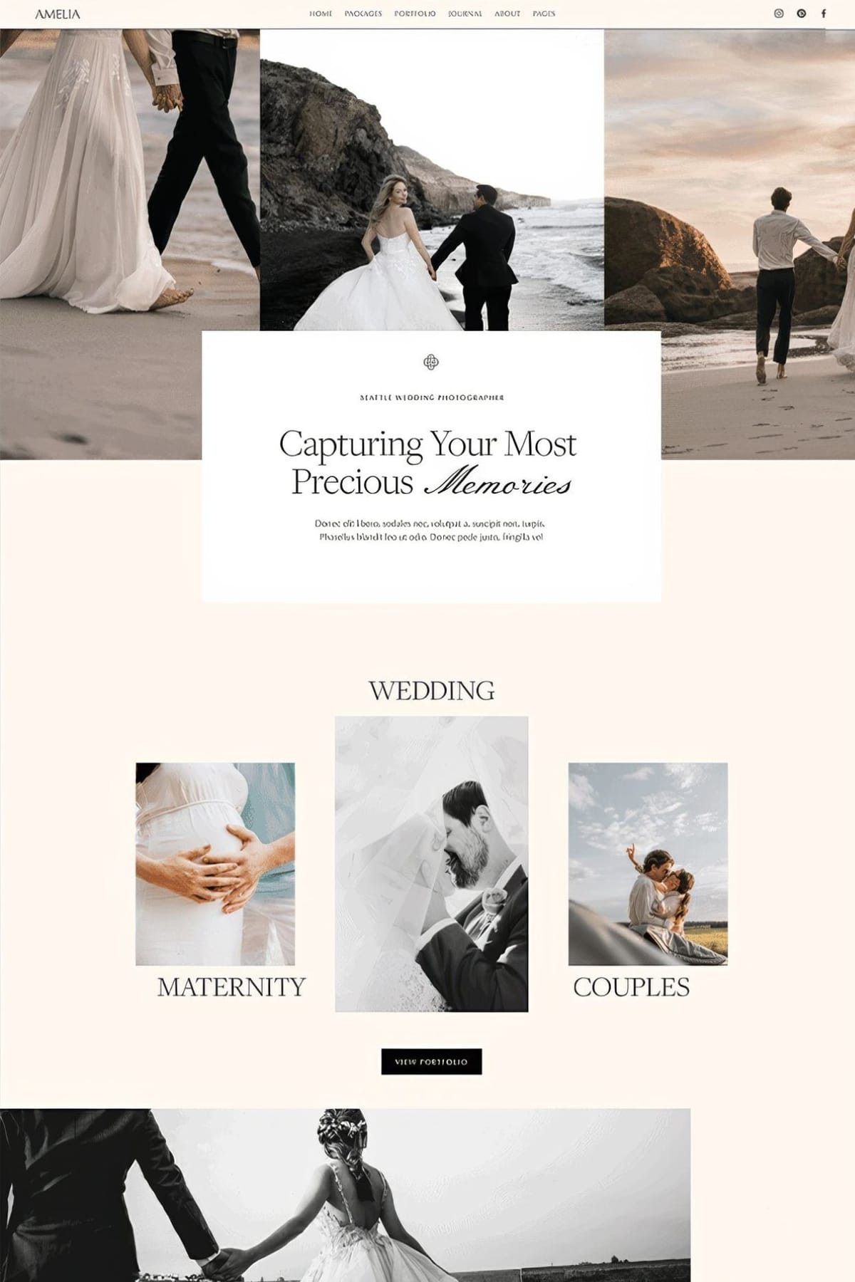 Photographer Portfolio Squarespace Template