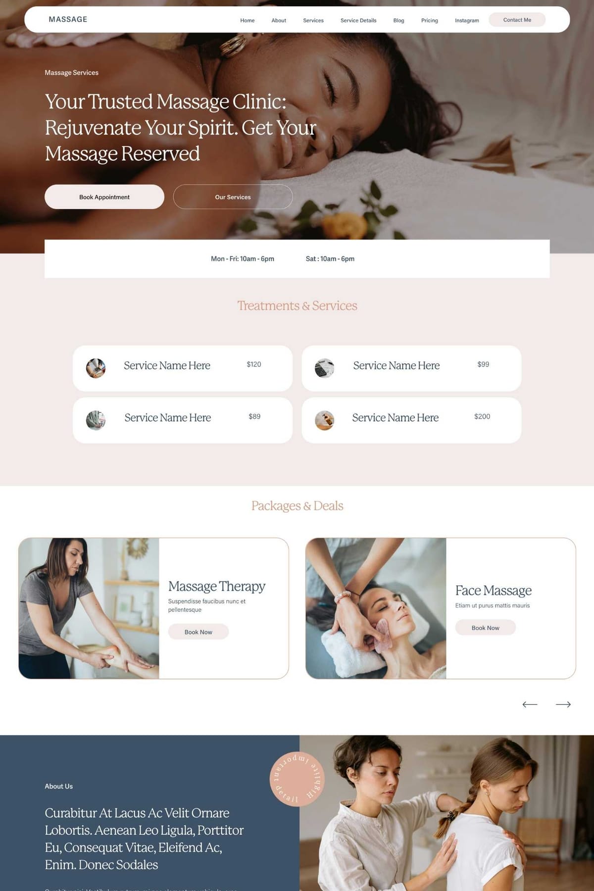 Spa Massage Squarespace Template