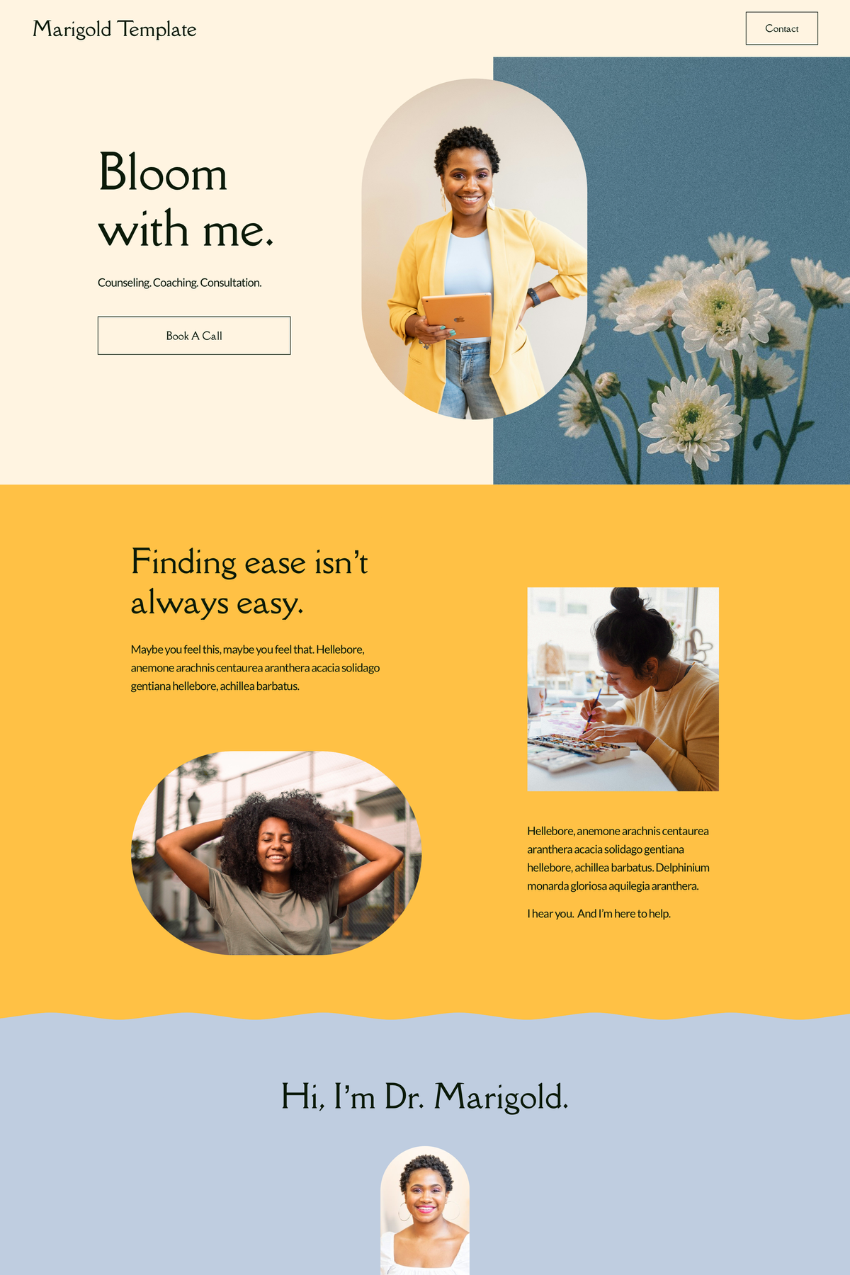 The Marigold Squarespace Template