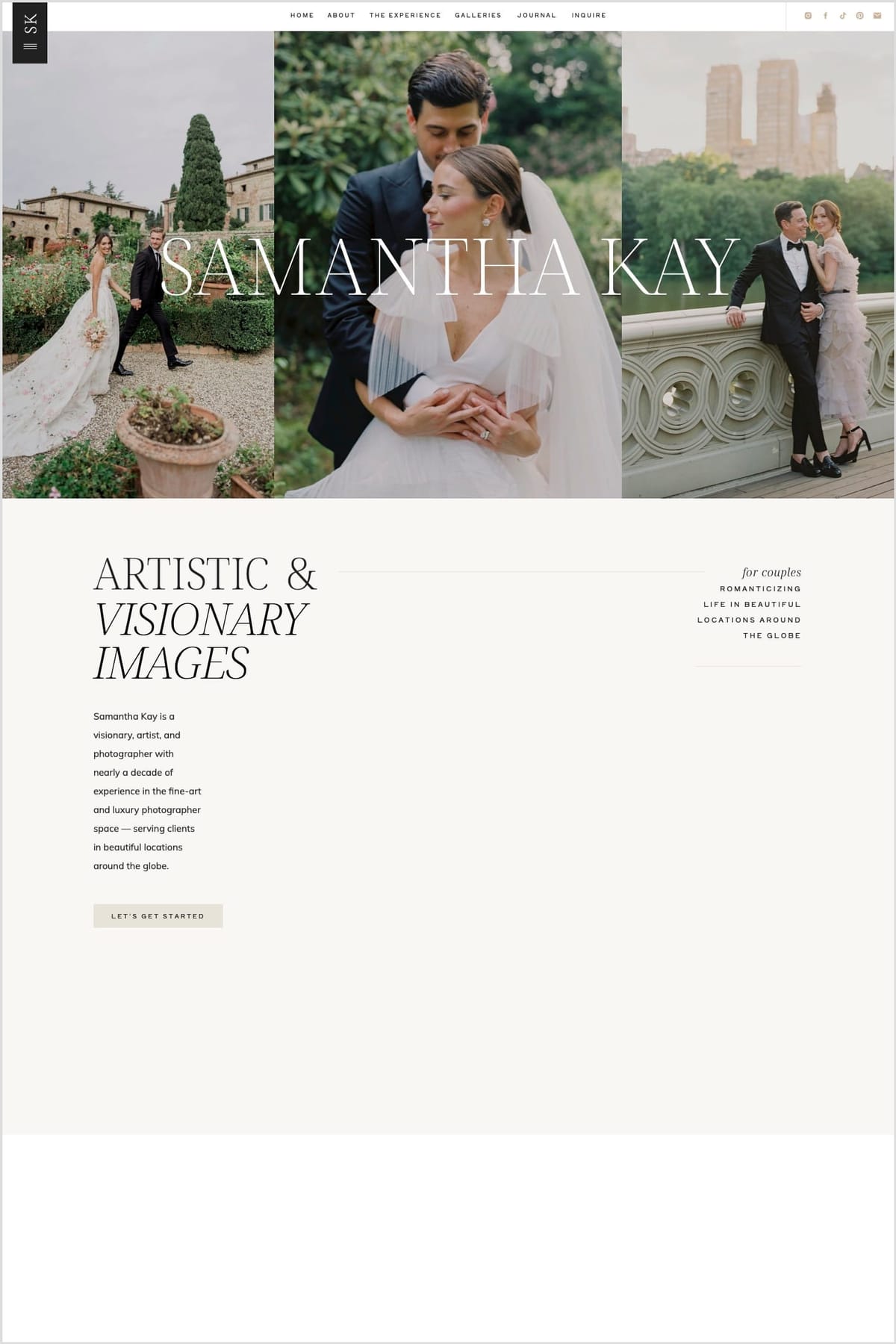 Samantha Kay - Photography Showit Template