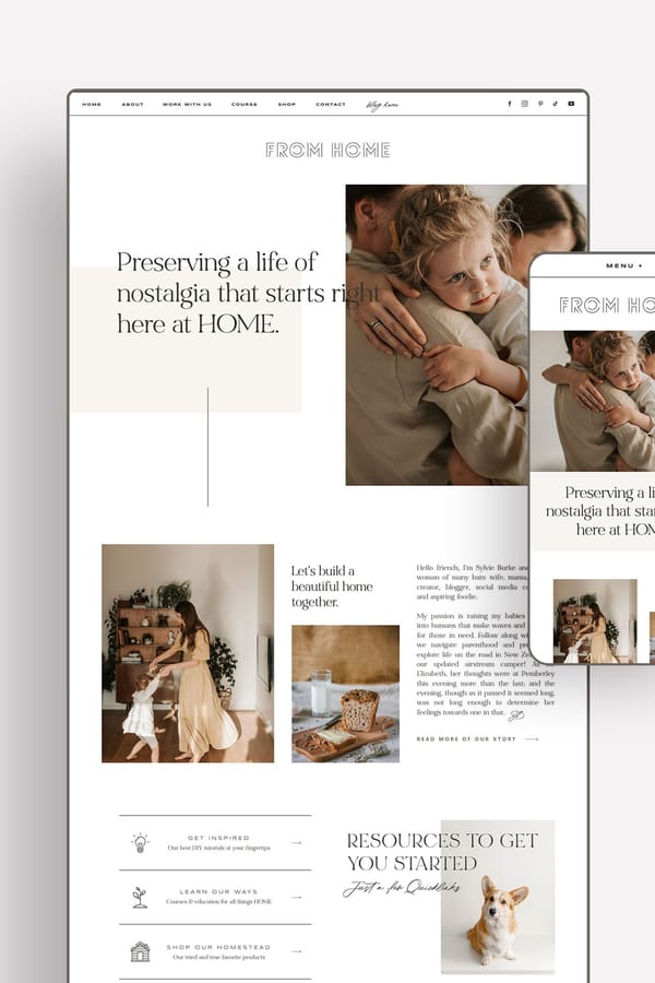 From Home Showit Template