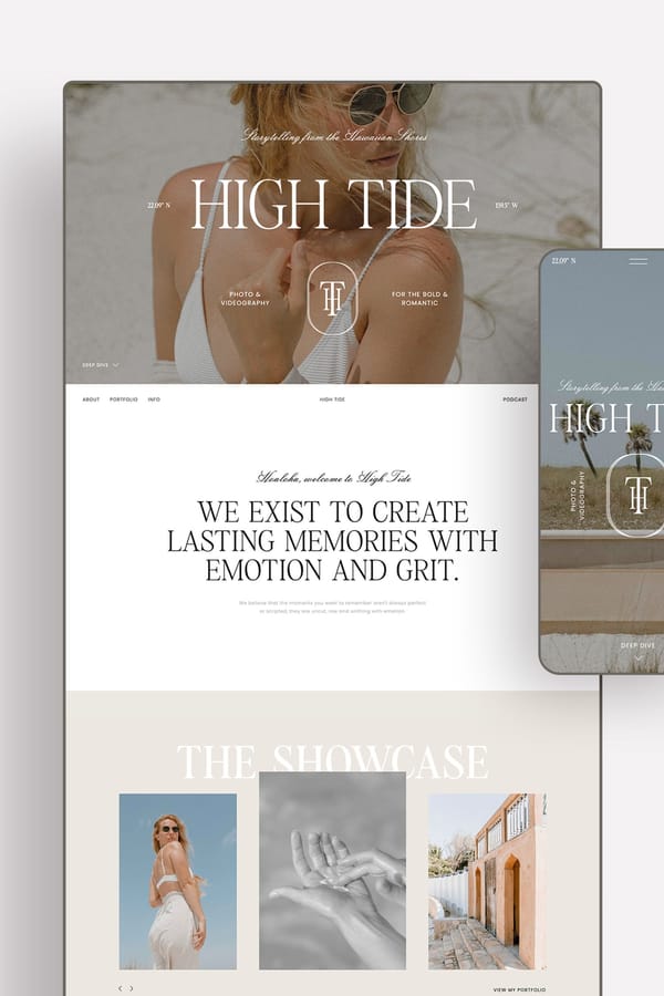 High Tide Showit Template