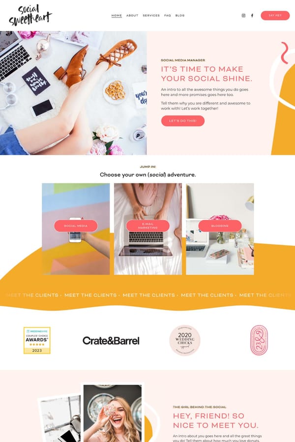 Social Sweetheart - Squarespace Template