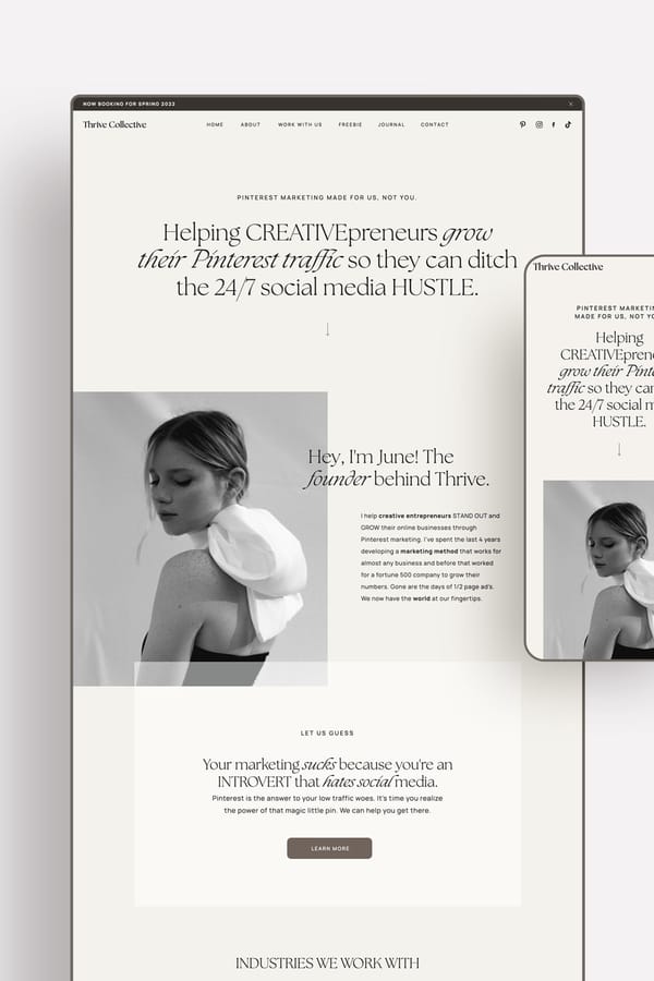 Thrive Showit Template