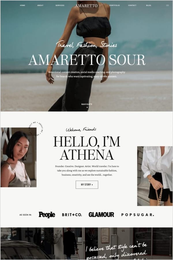 Amaretto Sour - Showit Template