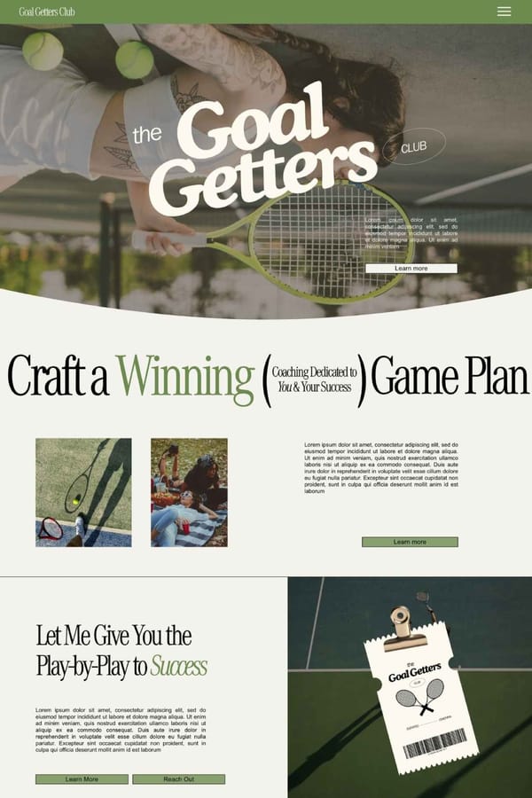 Goal Getters - Squarespace Template