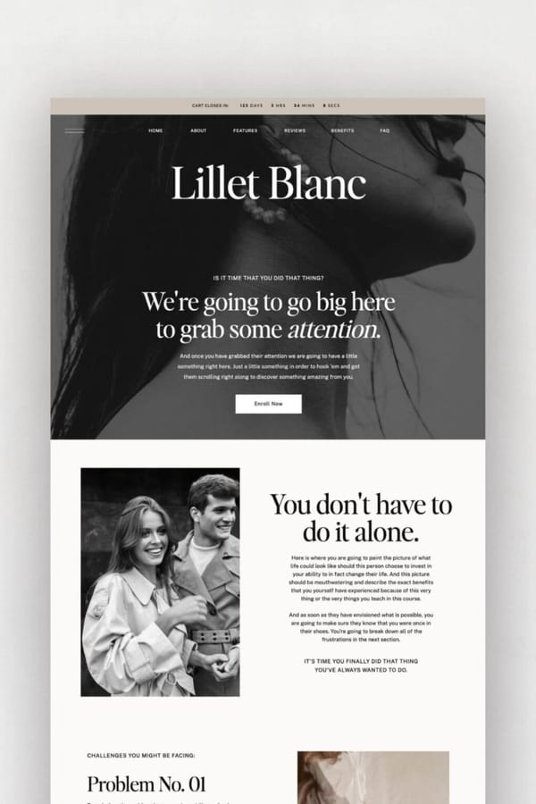 Lillet Blanc Showit Sales Page