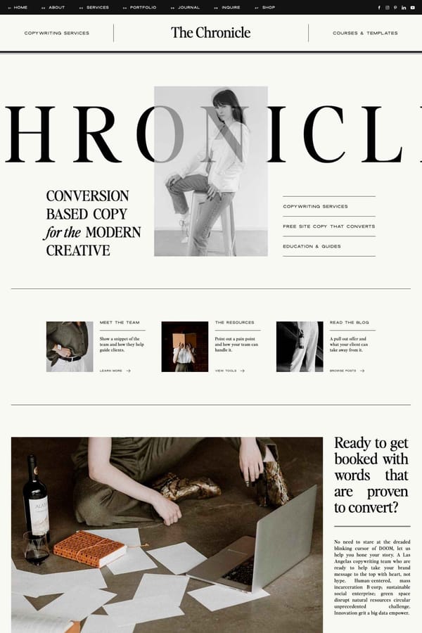 Chronicle Showit Template