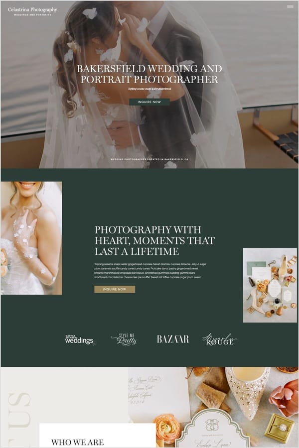 Celastrina Photography Showit Template