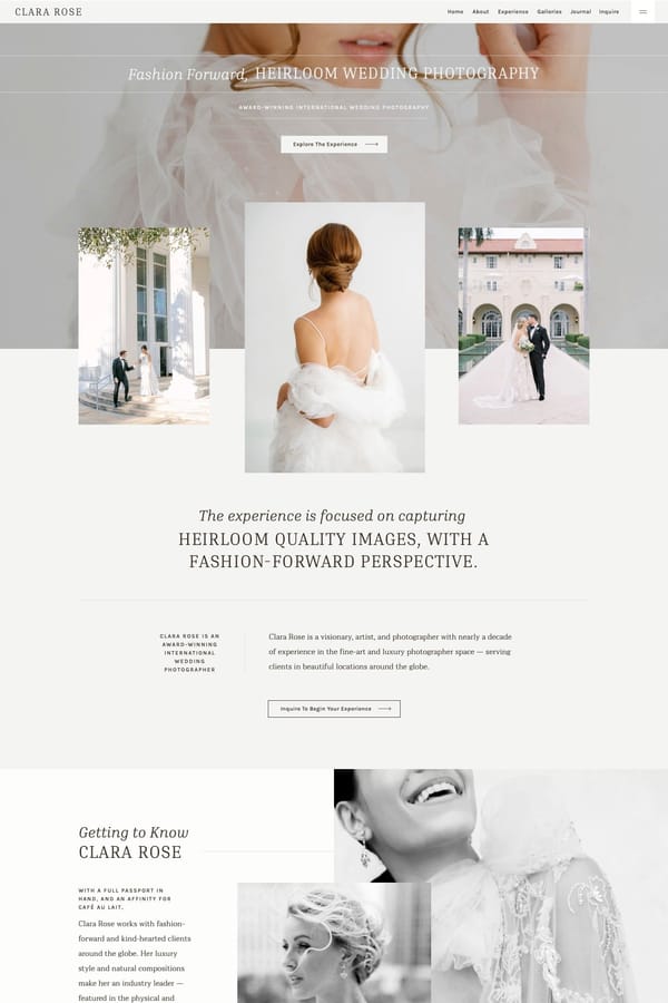 Clara Rose - Showit Template